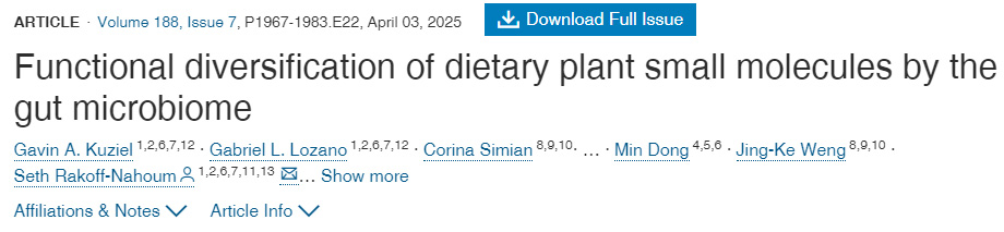 腸道微生物群對(duì)膳食植物小分子的功能多樣化