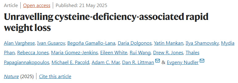  解析半胱氨酸缺乏相關(guān)體重快速下降現(xiàn)象