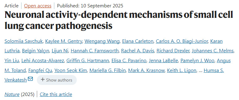 神經(jīng)元活動依賴性的小細胞肺癌發(fā)病機制