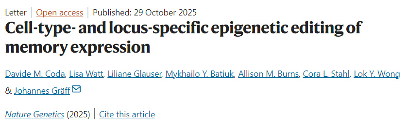 細胞類型與位點特異性的記憶表達表觀遺傳編輯