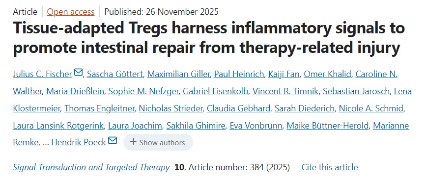 組織適應性調(diào)節(jié)性T細胞駕馭炎性信號以促進治療相關損傷后的腸道修復