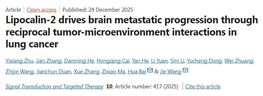 脂質(zhì)運(yùn)載蛋白-2通過肺癌中腫瘤與微環(huán)境的相互作用驅(qū)動腦轉(zhuǎn)移進(jìn)展