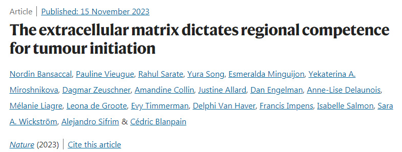 細(xì)胞外基質(zhì)決定腫瘤發(fā)生的區(qū)域 細(xì)胞外基質(zhì)決定腫瘤發(fā)生的區(qū)域